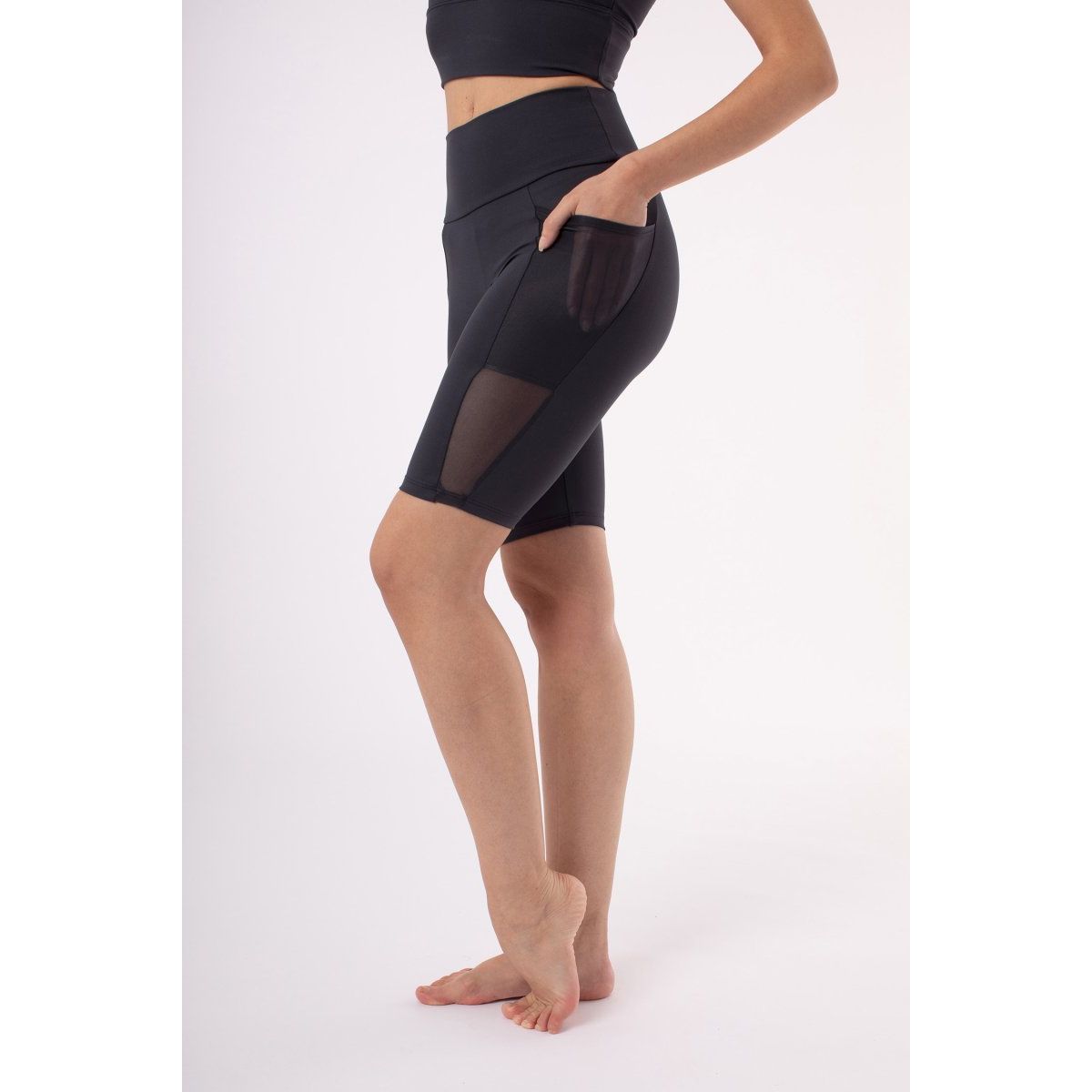 Draco High waist biker shorts - svart