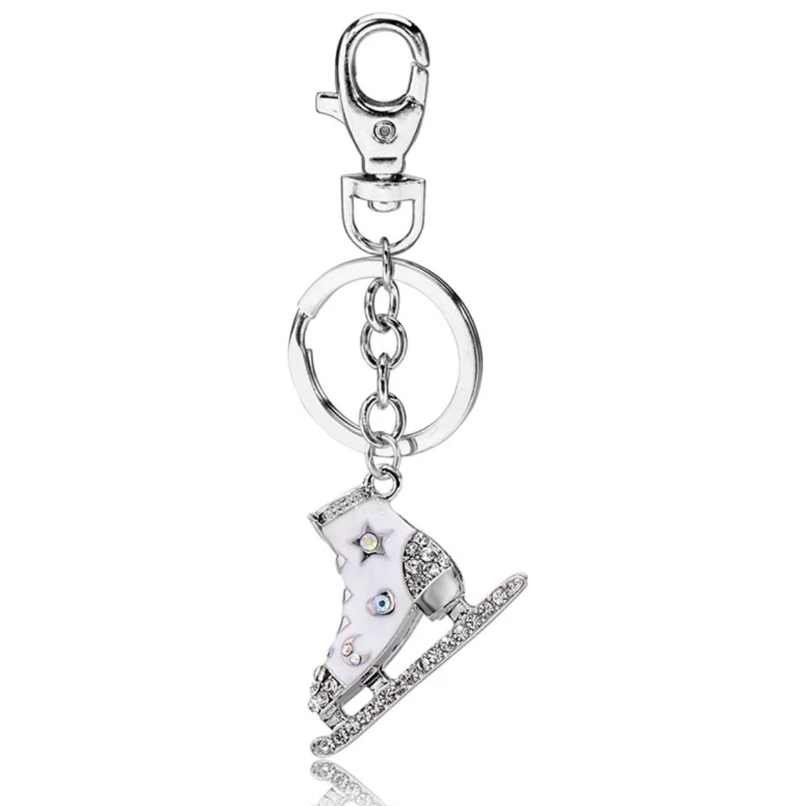 White Diamond Crystal Skate Nyckelring