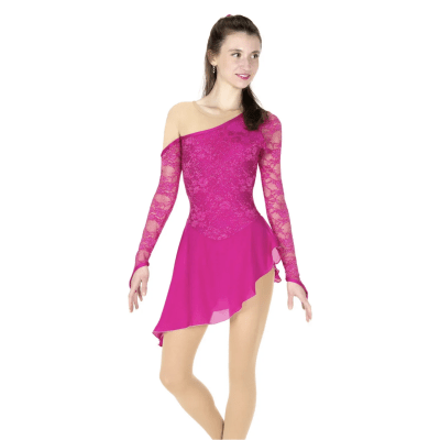 Bare Shoulder Dress Deep Pink - Tinas Figure Skating Shop