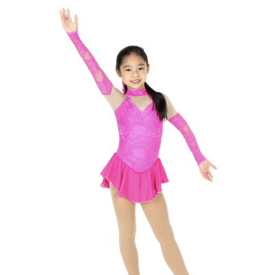 Opera Gloves Dress – Pink Glow - Tinas Figure Skating Shop