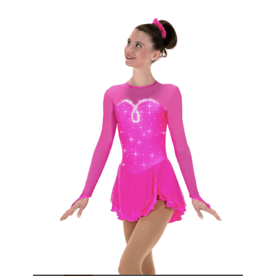 Sweetheart Dress: Lighter Loop Crystal Pattern Rosa - Tinas Figure Skating Shop